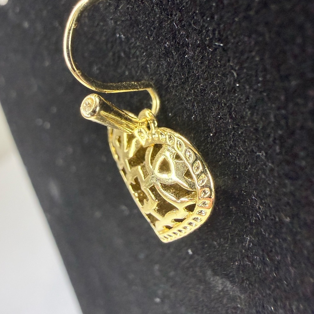 Kendra Scott Gold Heart Drop Earrings - NWT! - Picture 4 of 4